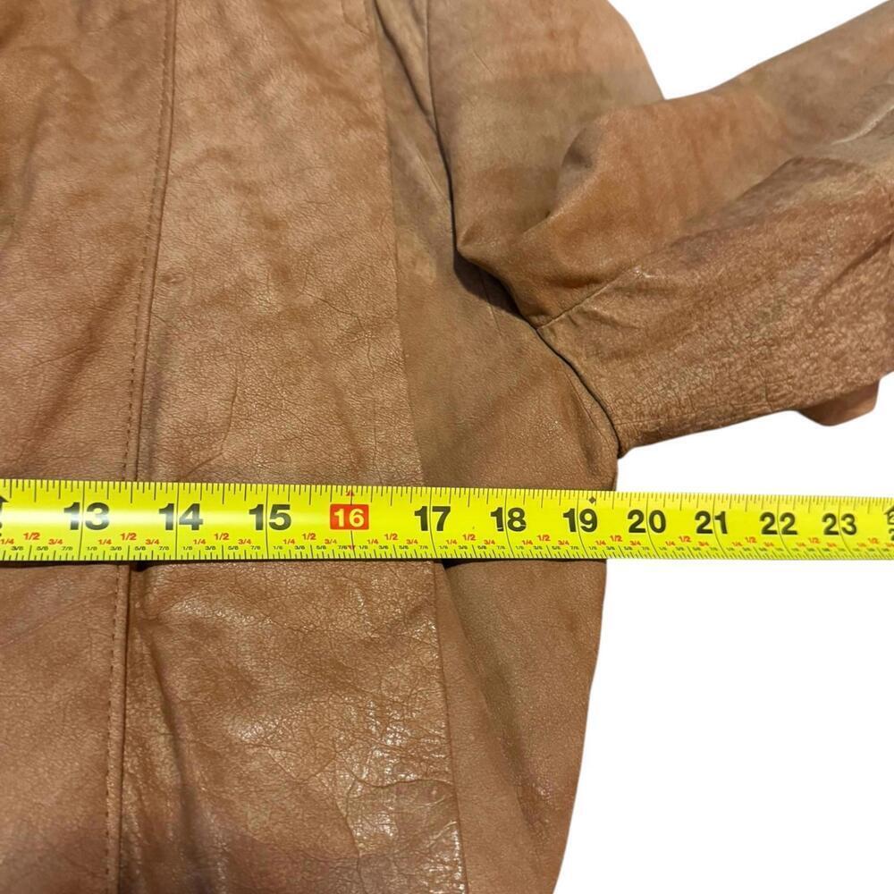 Cocolet Genuine Leather Tan Bomber Jacket Size 56 Brown Suede Zip Up - Picture 5 of 6